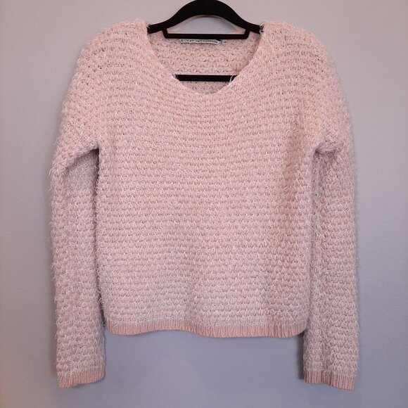 SILVIAN HEACH Denim Fuzzy Peach Knit Vneck Sweater - Picture 8 of 10